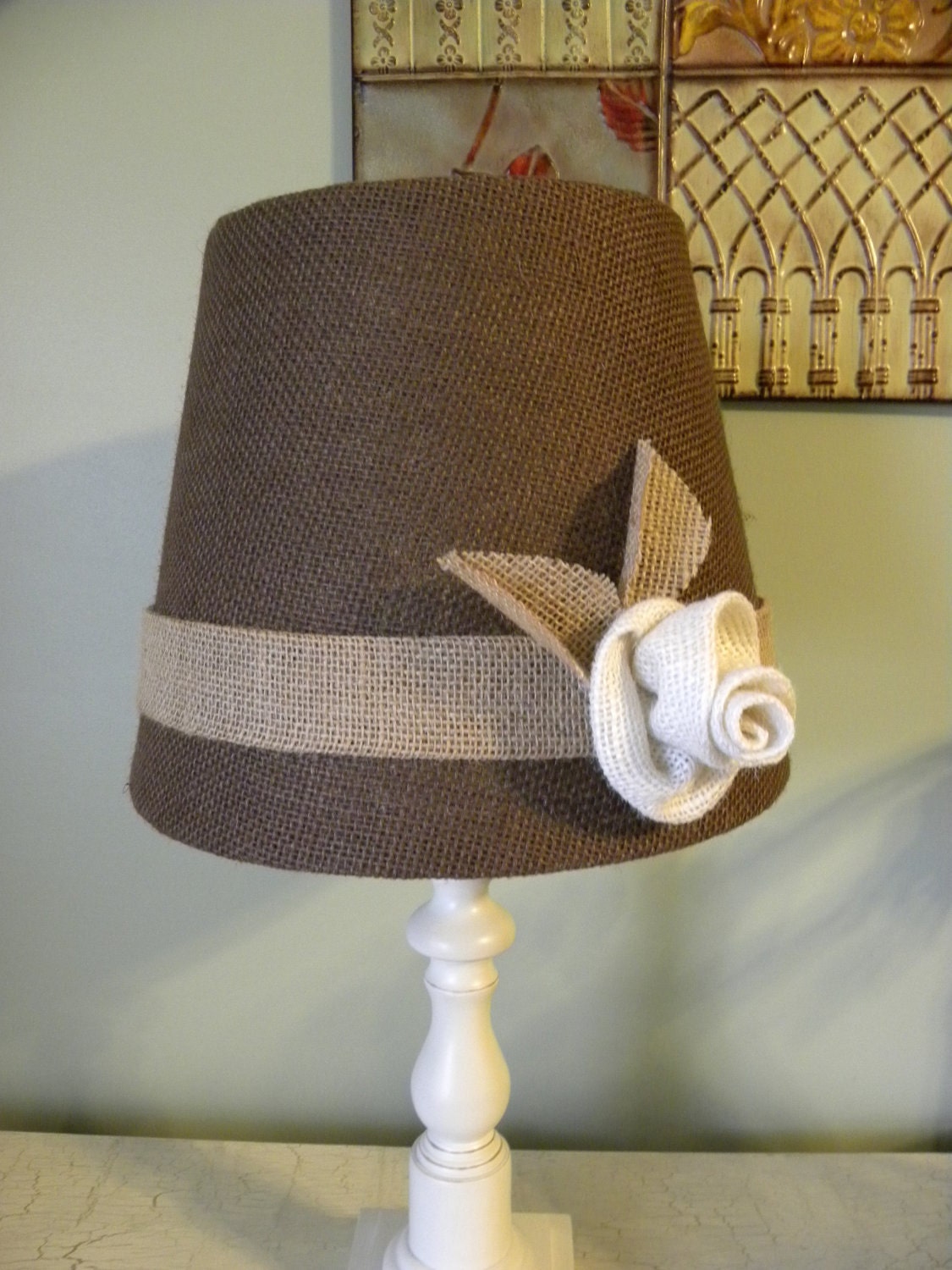 Chocolate Burlap Lamp Shade