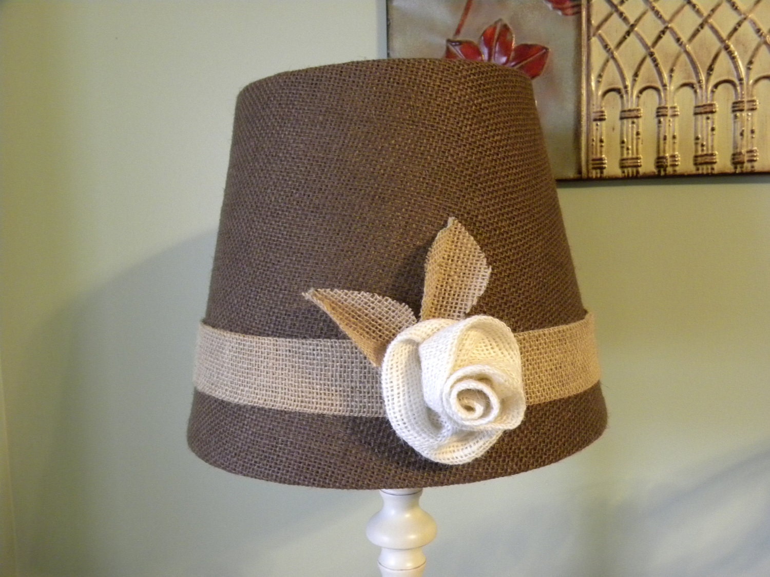 Chocolate Burlap Lamp Shade