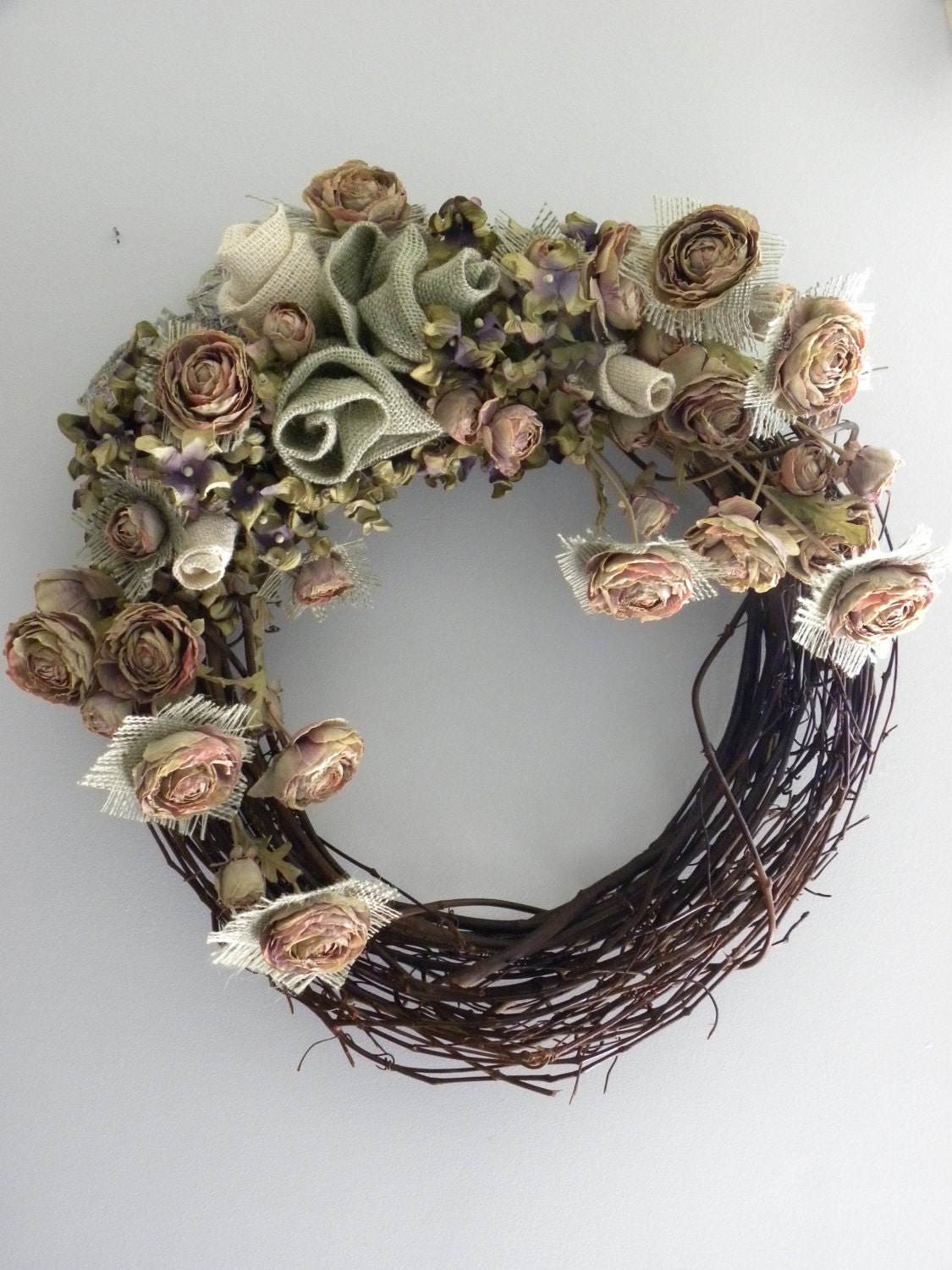 Grapevine Wreath with Roses