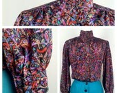 Gathered Button-Up Blouse