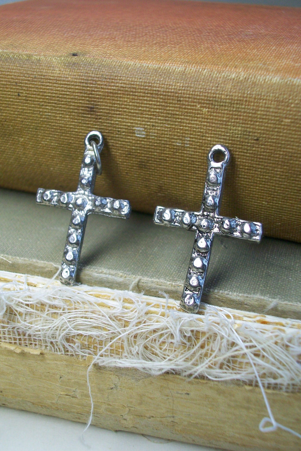 Pair of Heavy Rough Metal Crosses