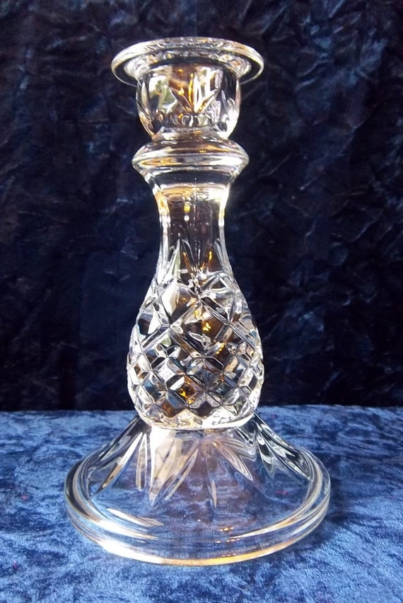 Crystal Clear Pineapple Cut Glass Candle Holder by DayJahView