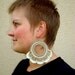 SALE -30% Crochet Hoop Earrings Handmade Jewelry ecru white Earrings