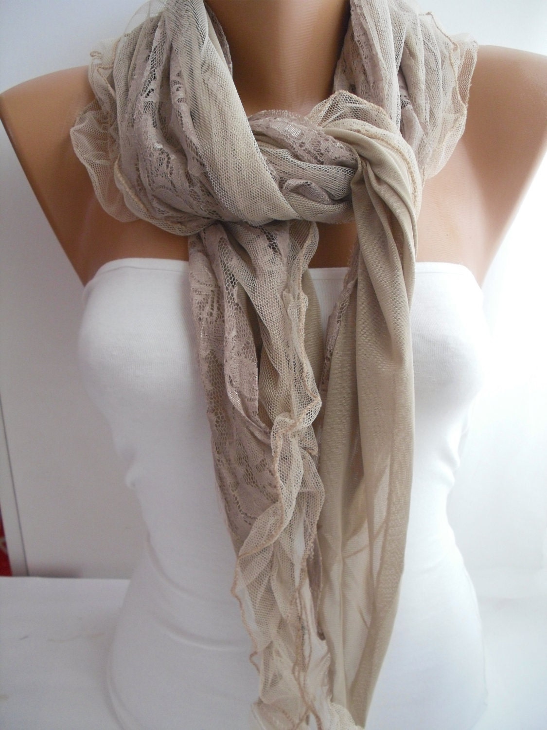 Milky Brown Elegance Scarf Shawl- DIDUCI