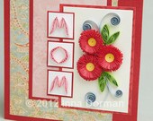 Mother's Day / Birthday floral greeting card (original design). Quilling / paper filigree. Envelope included