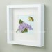 Wall art: Butterfly and lilac flowers. Framed with glass, OOAK. Paper filigree / quilling.