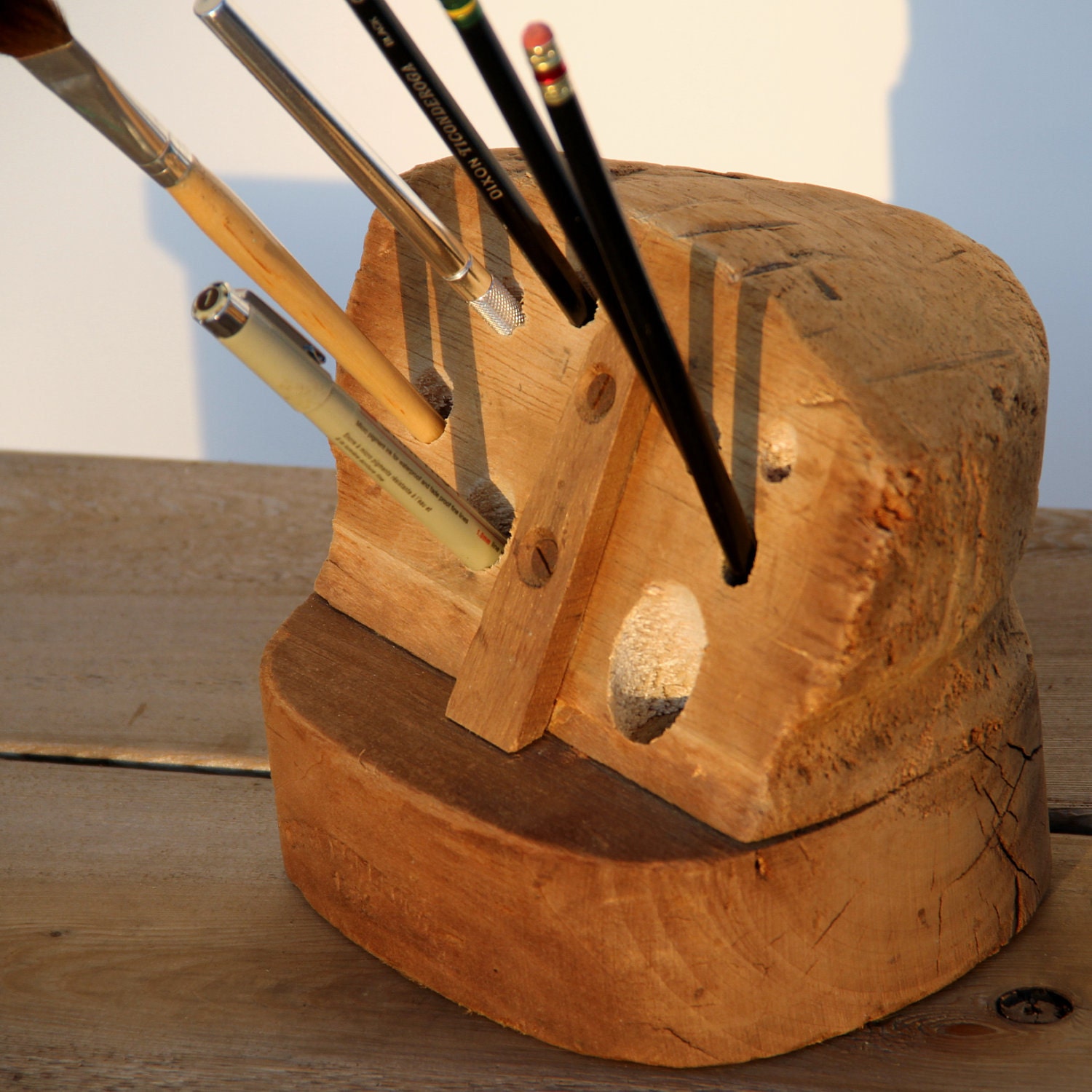 Vintage Hat Block Desk Caddy, milliner pencil holder unique gift
