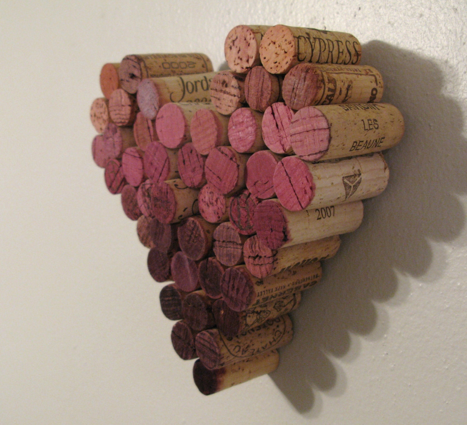 CUSTOM Wine Cork Heart Ombre Wall Hanging Decor