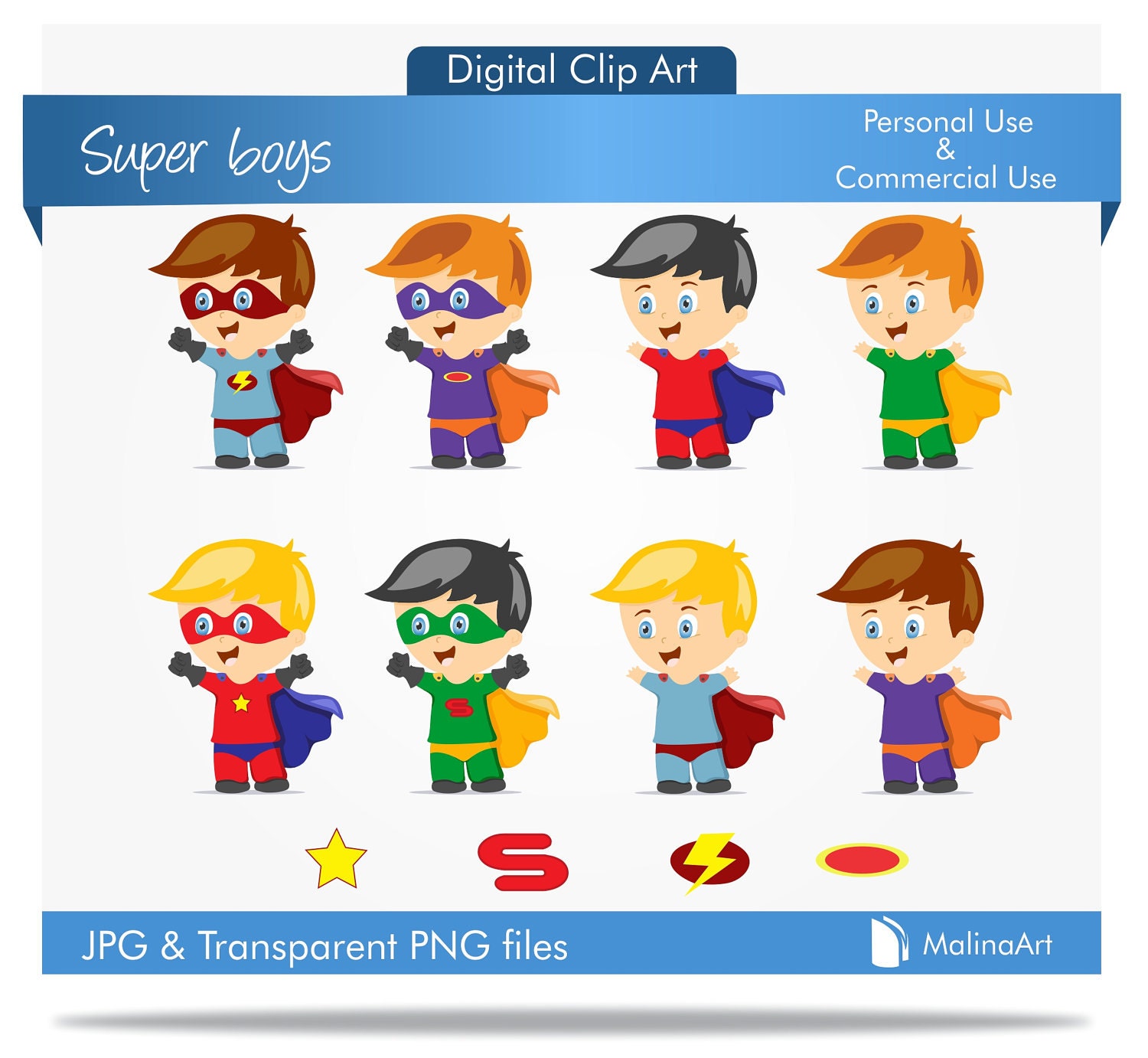 superhero clipart...super boys clip art...Super Boys Digital Clipart...BUY 1 GET 1 FREE