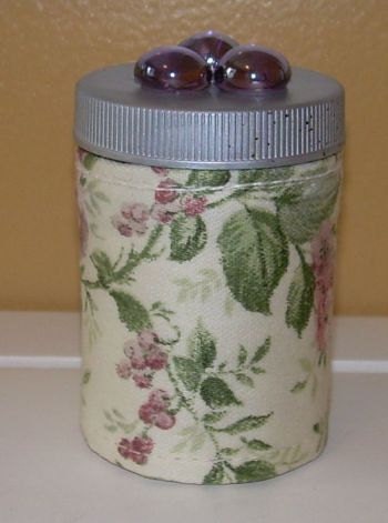 Travel MANICURE Kit in a Cottage Floral QUILTED BOTTLE Polish, Emery, Clippers, Cotton Swabs