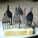 Set of 6 Hand Stamped Vintage Fork Cheese Markers-