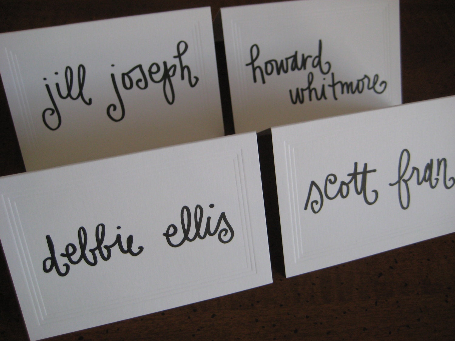Escort Card Calligraphy - Fancy Free