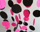 Hot Pink & Black Garland, Paper Garland, Bridal Shower, Birthday Decoration