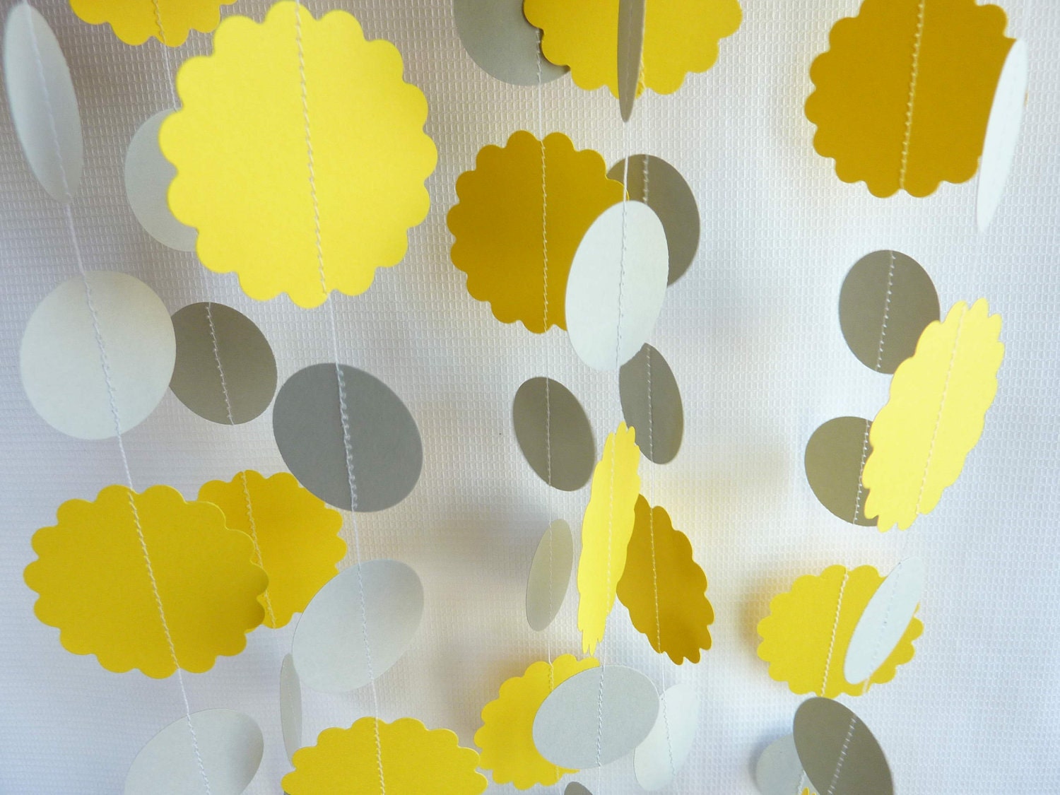Party decoration, Yellow and Gray, Sunshine Garland