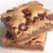 Chocolate Peanut Butter Blondies - Brown Sugar Cookie Bars - six bars