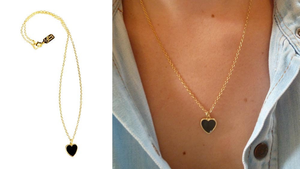 Sale - Black Heart Necklace