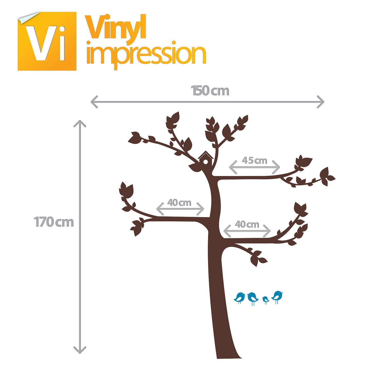 Tree with Shelves Vinyl Wall Sticker