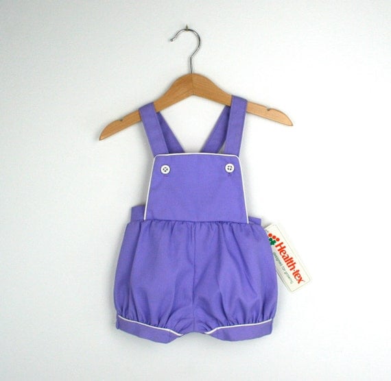 Vintage Romper Shortalls by HealthTex in Lilac Size 12 Months