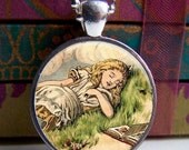 Alice In Wonderland Pendant - Alice Art Charm Necklace