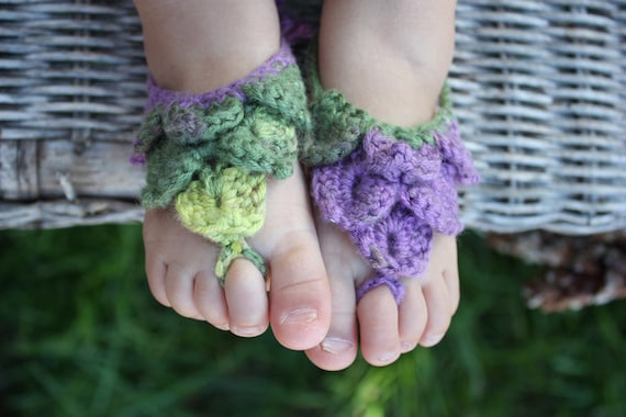 Baby Sandal, Crocheted, Barefoot, Girl- MADE TO ORDER