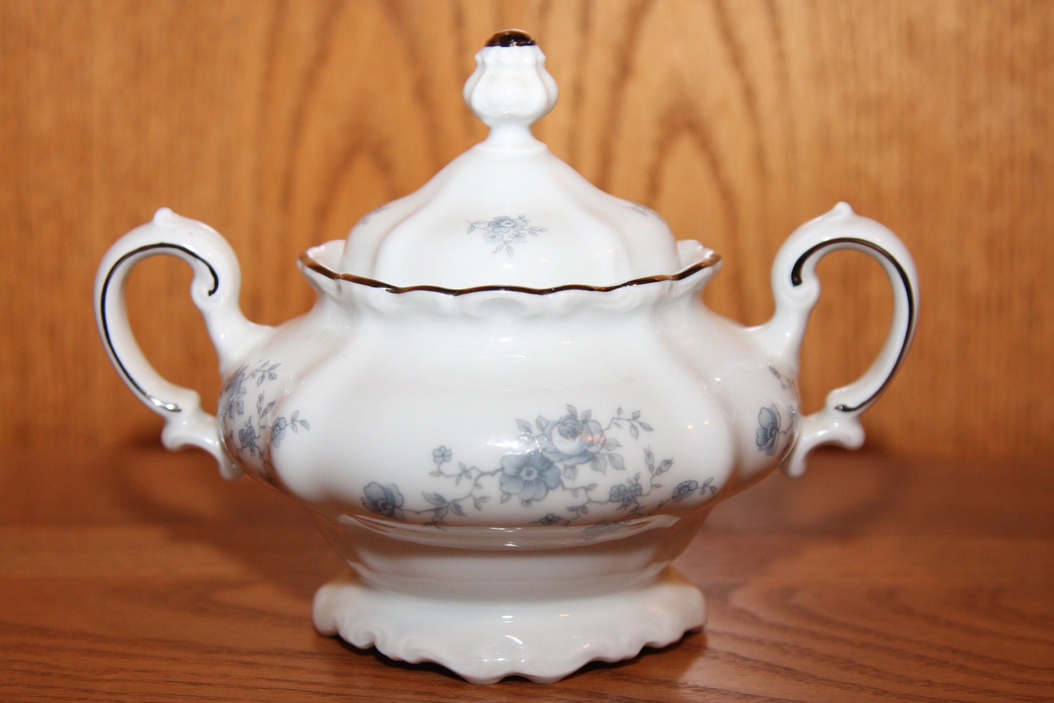 Johann Haviland Blue Garland China Sugar Bowl