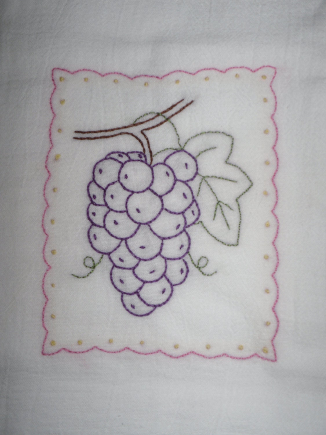 Hand Embroidered Tea Towel