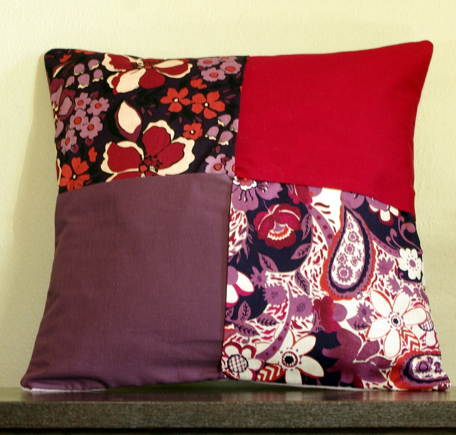 Throw Pillow Cover 14x14 - Purple Haze, Custom Reverse