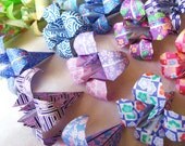 40 Large Origami Irises - paper flowers made to order with chiyogami paper - great for gifts, wedding or party favors, and table decorations