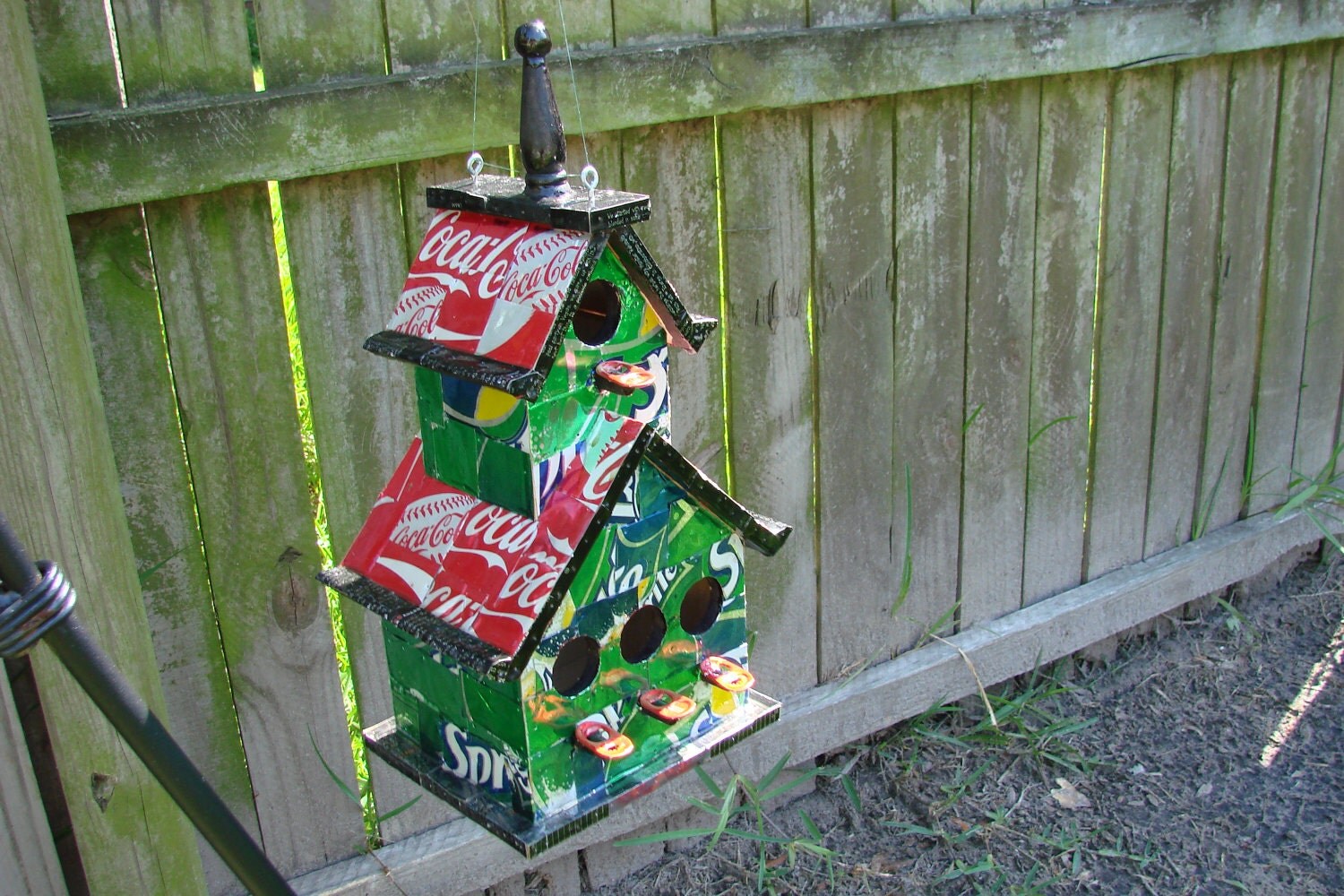 Items similar to Recycled Soda Can Birdhouse on Etsy