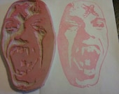 Original Vamp Fright Night Hand Carved Rubber Stamp