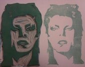 David Bowie Hand Carved Rubber Stamp