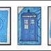 Gift Set -- Doctor Who Tardis Applique Flannel Fabric with White Terry Cloth Bib and Burp Cloth - Geek-a-bye Baby - Sci-Fi Geek