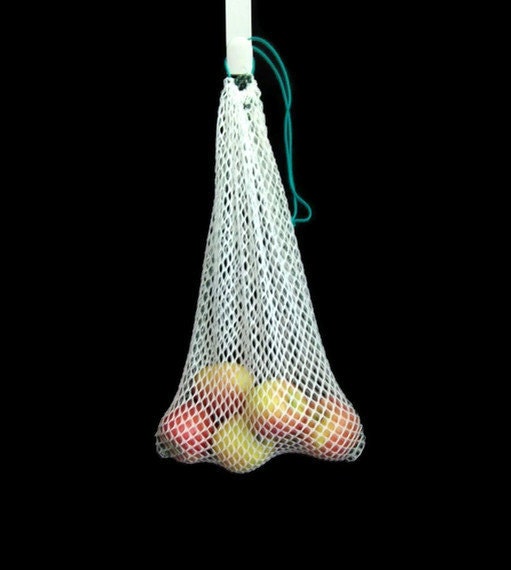 Produce bag Set for fruits and veggies - Set of 3 - Mesh - Green cord