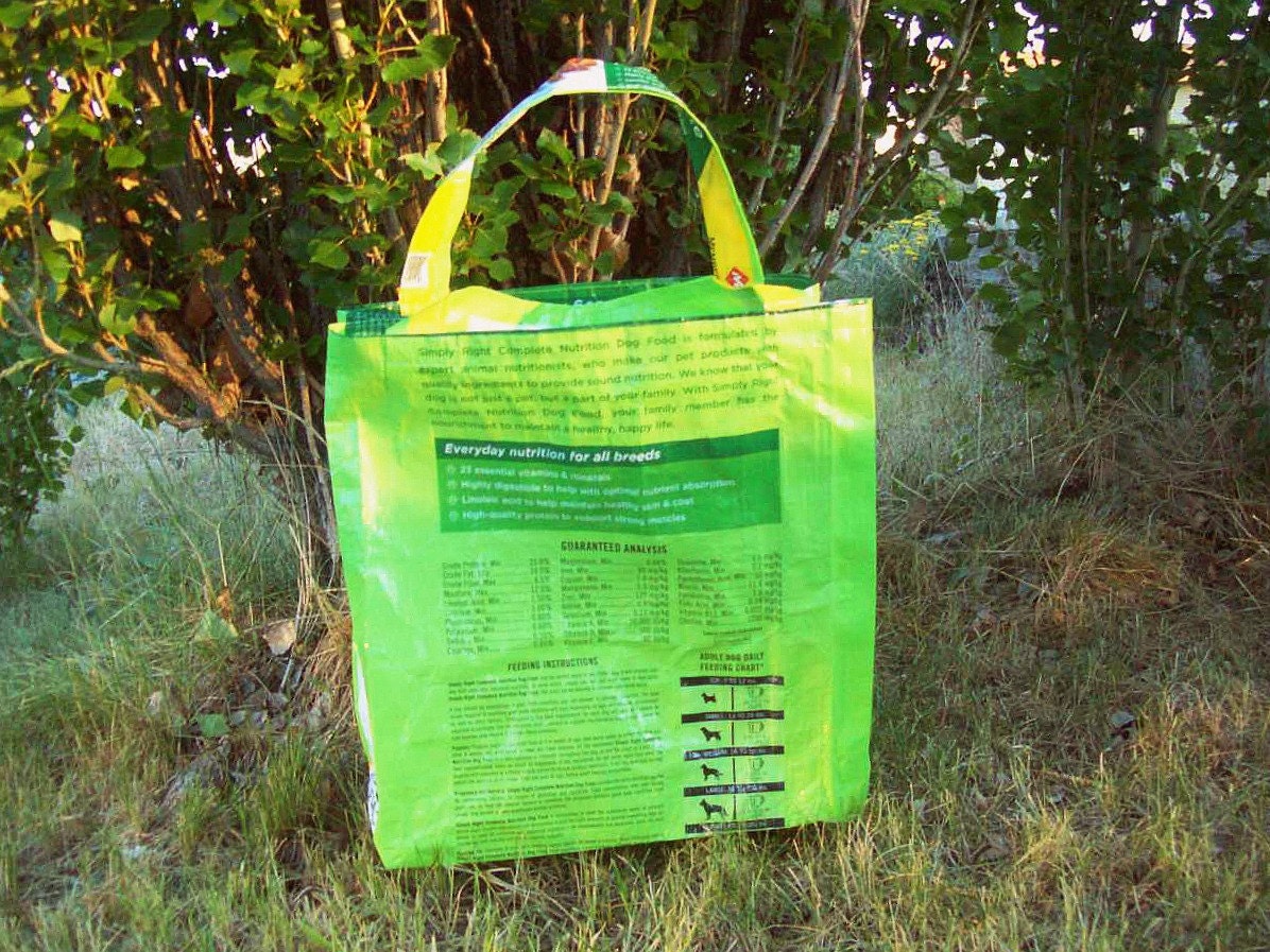Dog food Market Tote Bag -Upcycled, Recycled Feed Bag