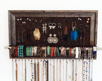 12x24 Custom Barn Wood Jewelry Wall Holder Organizer
