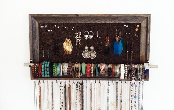 12x24 Custom Barn Wood Jewelry Wall Holder Organizer