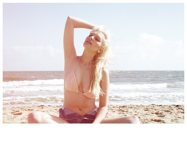 Summertime Crochet Bikini Top - Peaches & Cream