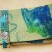 Clutch Bag Purse Nuno Felt Australian Merino Wool green aqua and turquoise