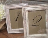 Wedding Decor- Table Numbers in Cream Distressed Finish-Set of 2