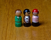 Peter Pan and Pirates Wooden Peg Dolls