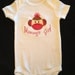 Monmys Girl Sock Monkey Onesie, Bloomers, Crochet Hat and Bow...Bodysuit Diaper Cover for BaBy Girl