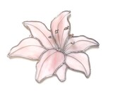 Stained Glass Lily Peach and White Handmade
