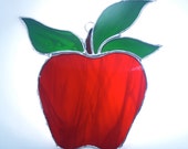 Stained Glass Apple Suncatcher Red Kitchen Dining Decor - Nostalgianmore