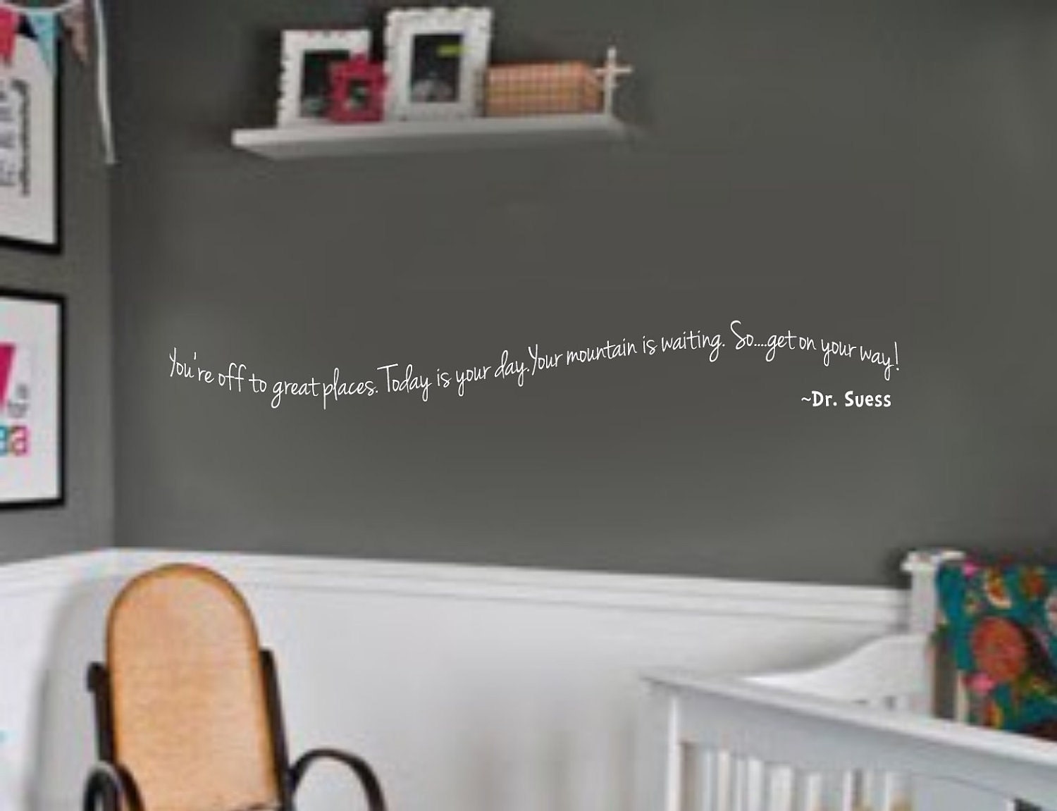Youre off to Great Places Today is Your Day  Dr Suess Nursery Vinyl Wall Lettering Decal LARGE 6 Feet Wide