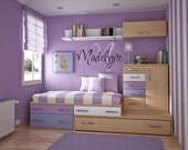 SPRING SALE - Large Initial and Name Vinyl Wall Decal with Monogram - Personalized Baby Nursery Boy or Girl Teen  22"h x 36"w