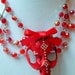 Red Muskrat Skull Necklace with Swarovski Crystals