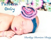 PDF Instant Download Vintage Flower with Braided Headband-Crochet PATTERN- Newborn, Baby Girl, Toddler Girl Rosette-