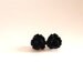 Cabochon Rose Earrings in Black by Violet
