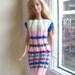 Barbie clothes - Pink multi-stripe dress