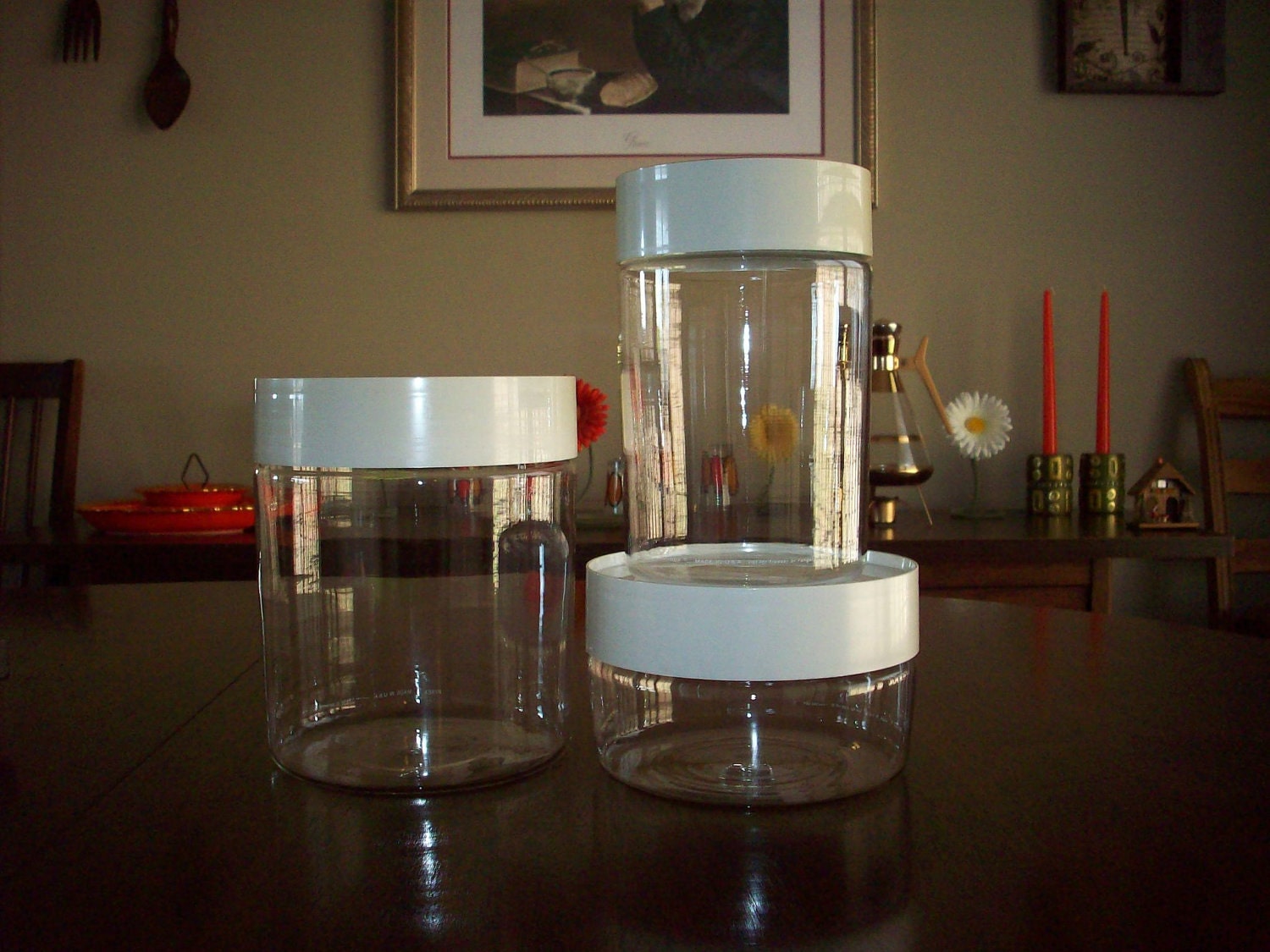 Vintage Canister Set Pyrex Glass Canister Container Set
